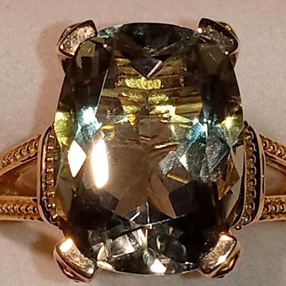 Jewelry - Green Amethyst in yellow gold vermeil over 925 silver 40%off is applied